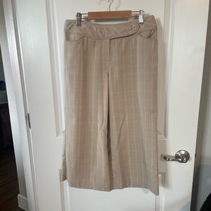 Cropped wide leg dress pants